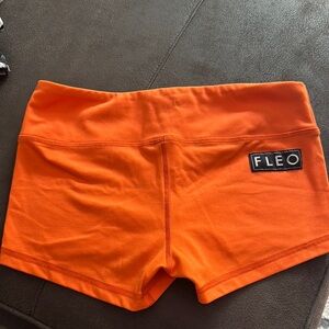 Fleo Orange Athletic Shorts with Compression Fit